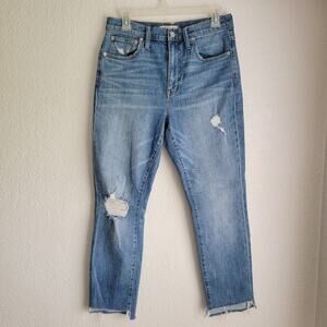 Madewell The High Rise Slim Boyfriend Jean Distressed Size 27